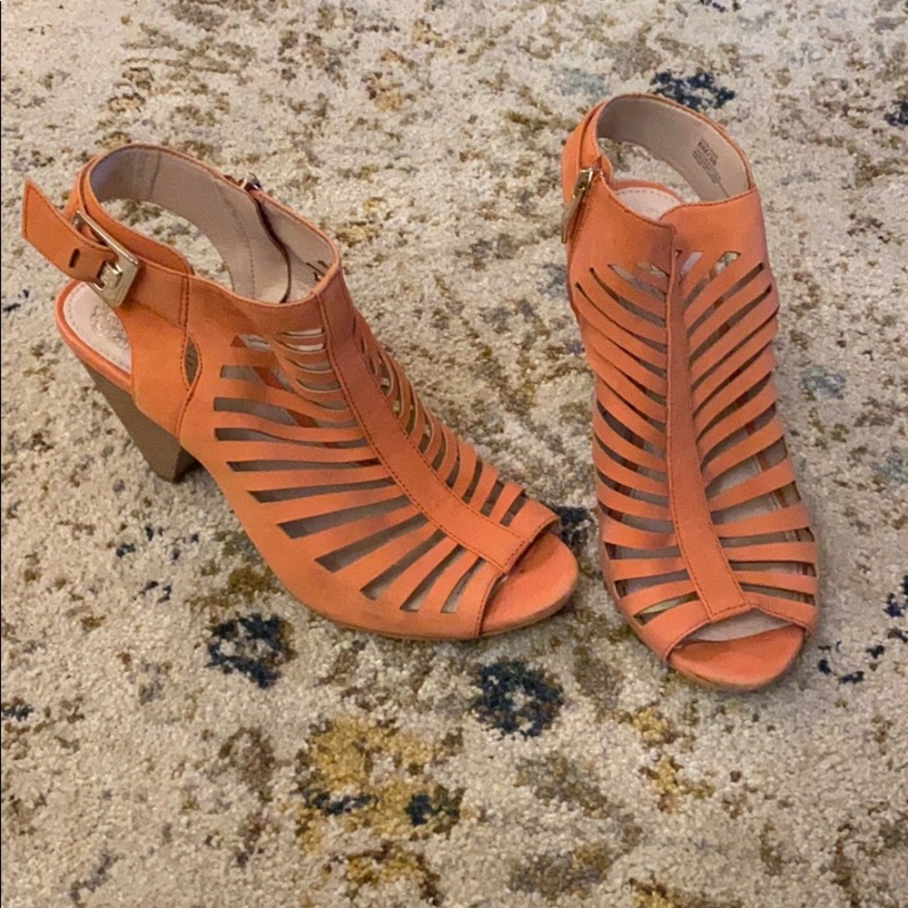 Coral colored booties